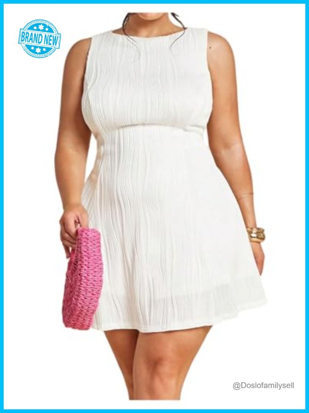 Plus Size Mini Cocktail Dress Sleeveless A-Line Summer Wedding Guest